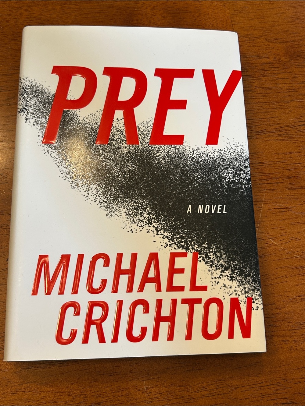 Prey by Michael Crichton (Signed) - White & Red Hardcover Novel